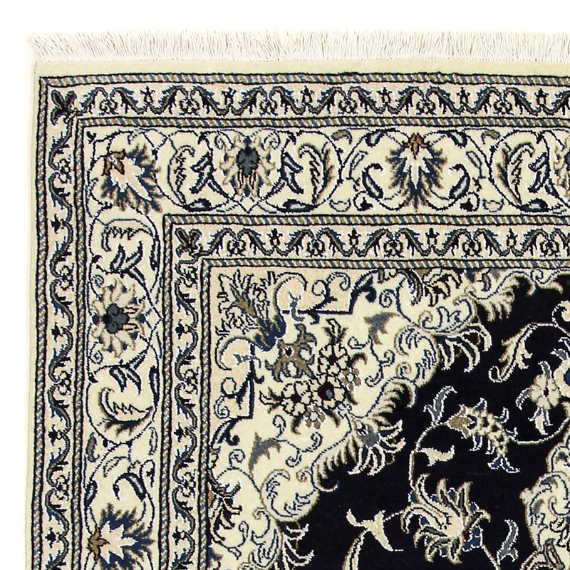 Tapis persan - Nain - 238 x 166 cm - bleu foncé