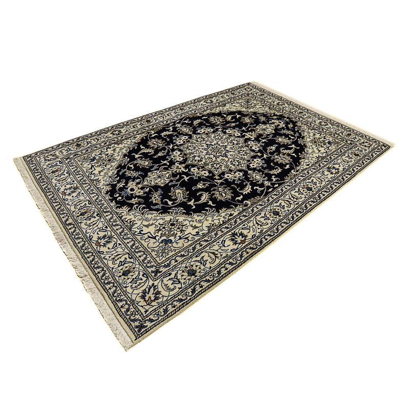 Tapis persan - Nain - 238 x 166 cm - bleu foncé