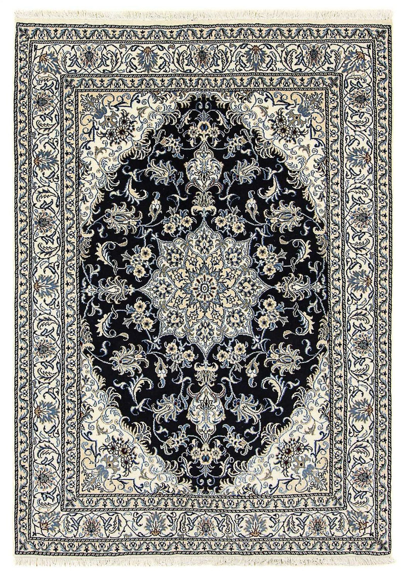 Tapis persan - Nain - 235 x 168 cm - bleu foncé