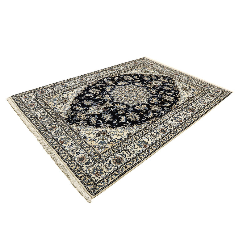 Tapis persan - Nain - 235 x 168 cm - bleu foncé