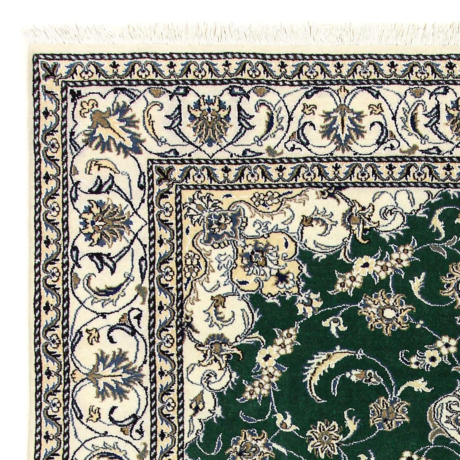 Tapis persan - Nain - 286 x 200 cm - vert foncé