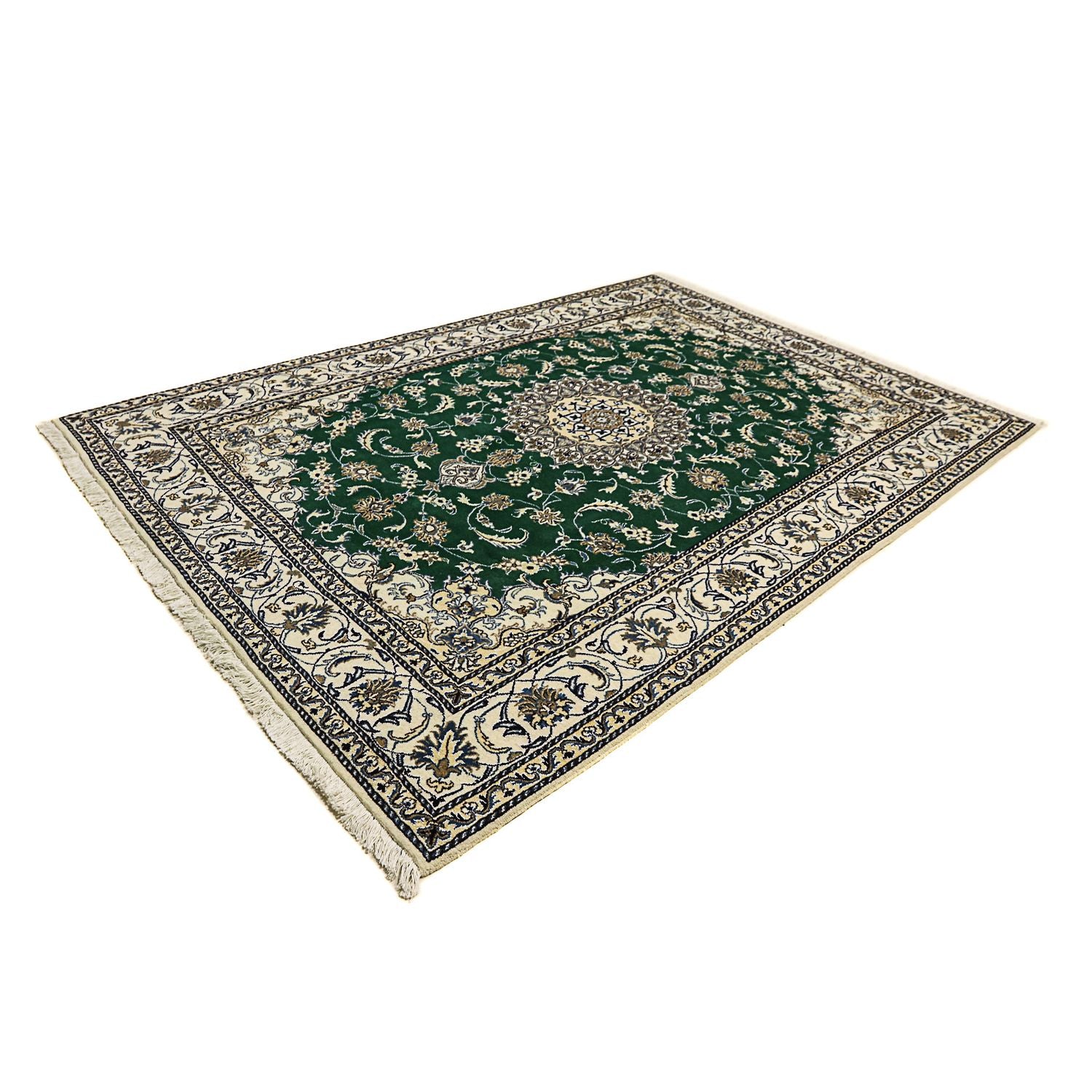 Tapis persan - Nain - 286 x 200 cm - vert foncé