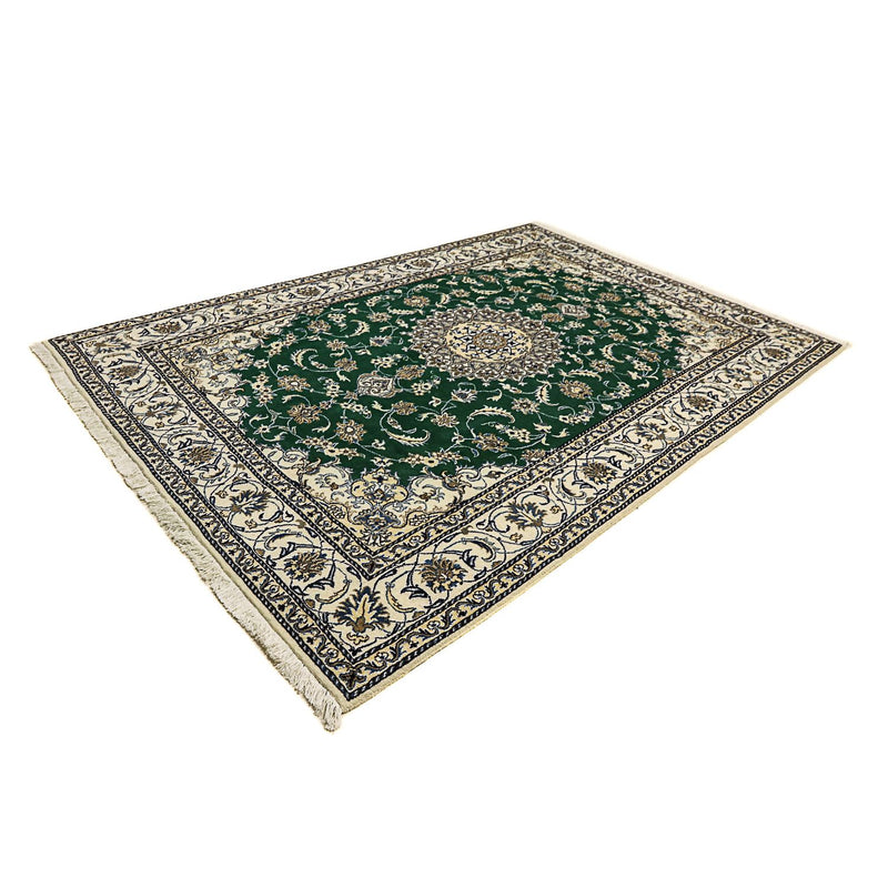 Tapis persan - Nain - 286 x 200 cm - vert foncé