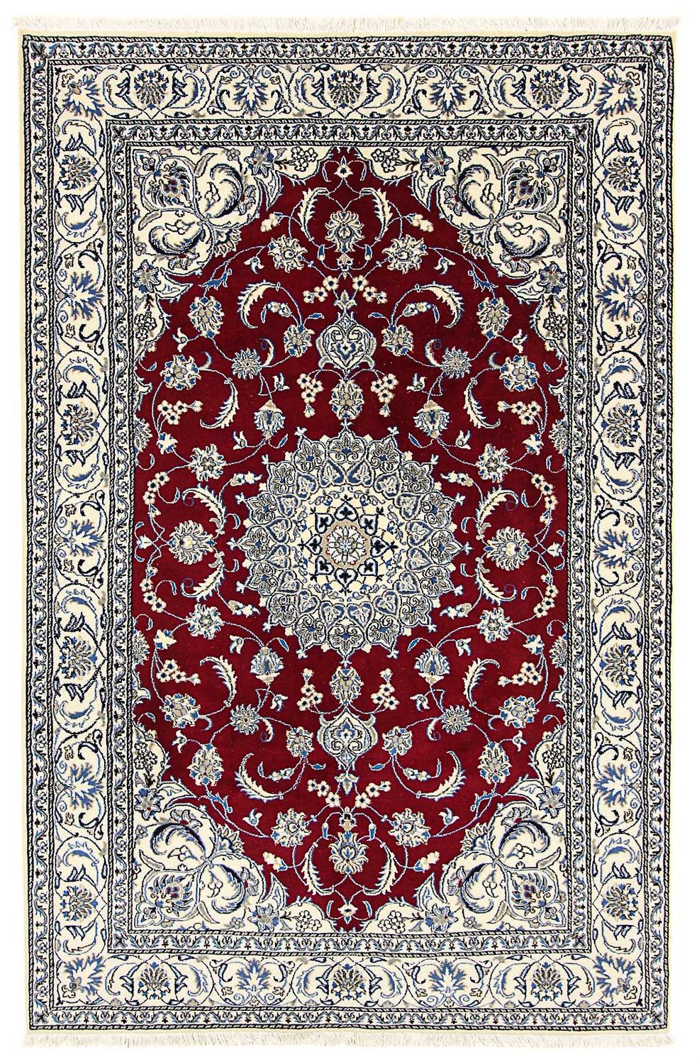Tapis persan - Nain - 295 x 194 cm - rouge foncé