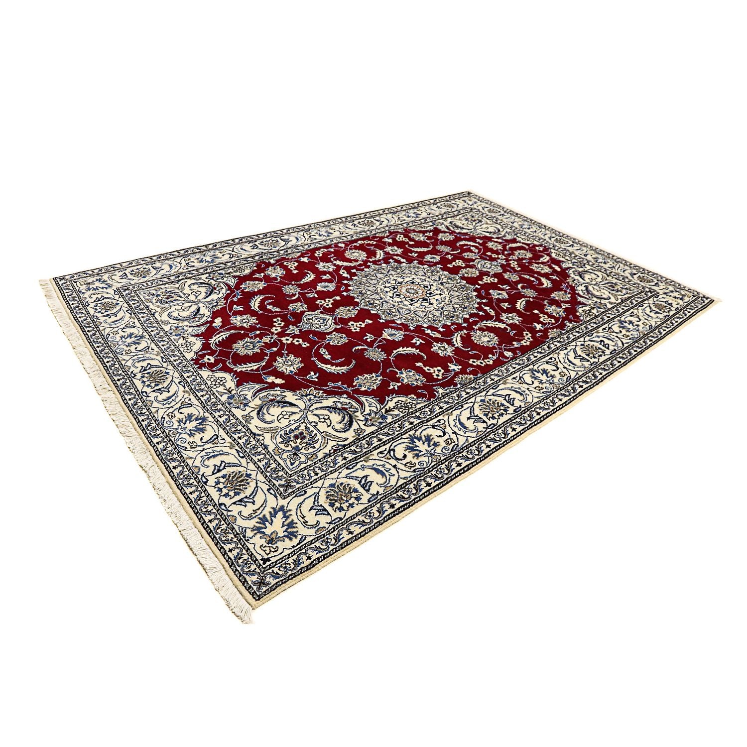 Tapis persan - Nain - 295 x 194 cm - rouge foncé
