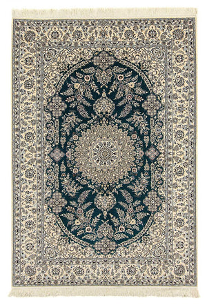 Tapis persan - Nain - Premium - 234 x 156 cm - bleu foncé