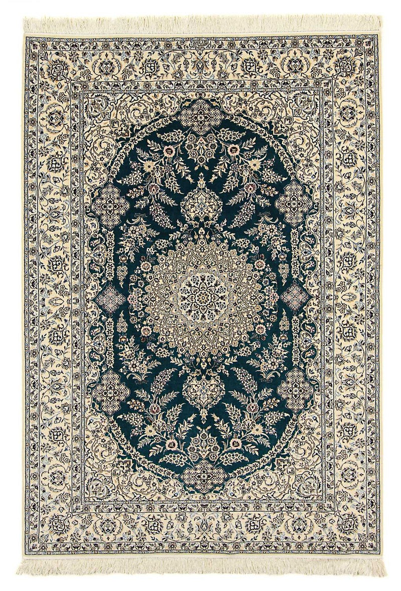 Tapis persan - Nain - Premium - 234 x 156 cm - bleu foncé