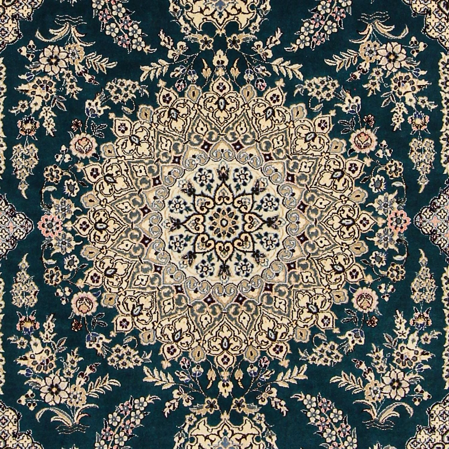 Tapis persan - Nain - Premium - 234 x 156 cm - bleu foncé