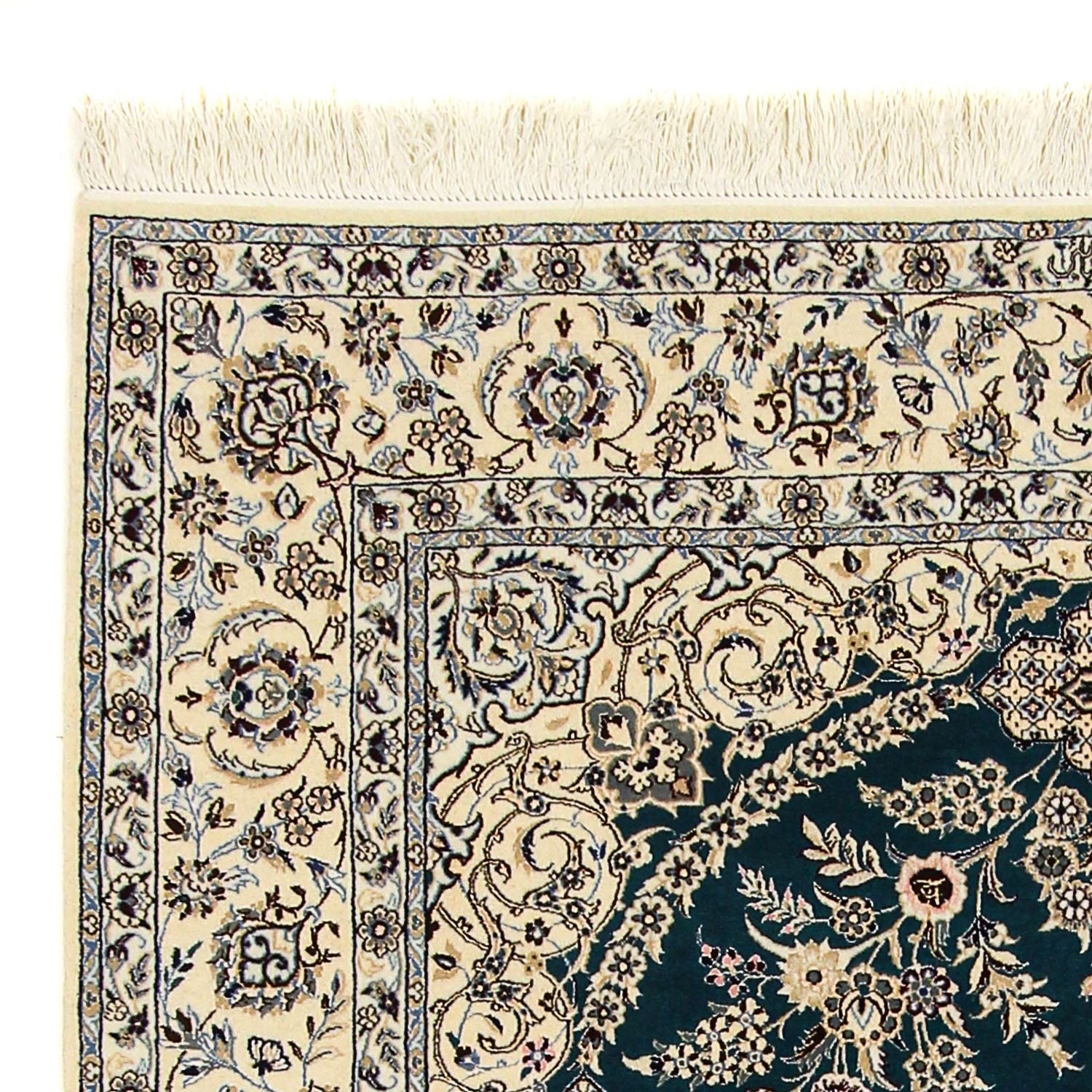 Tapis persan - Nain - Premium - 234 x 156 cm - bleu foncé