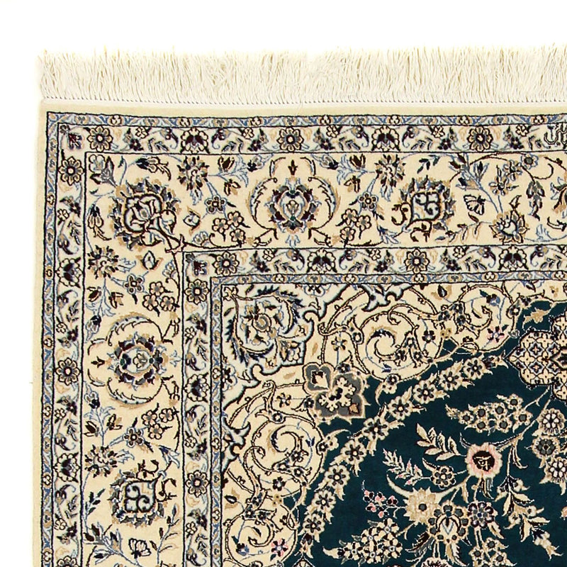 Tapis persan - Nain - Premium - 234 x 156 cm - bleu foncé