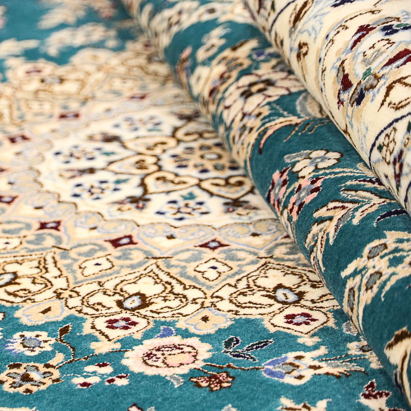 Tapis persan - Nain - Premium - 234 x 156 cm - bleu foncé