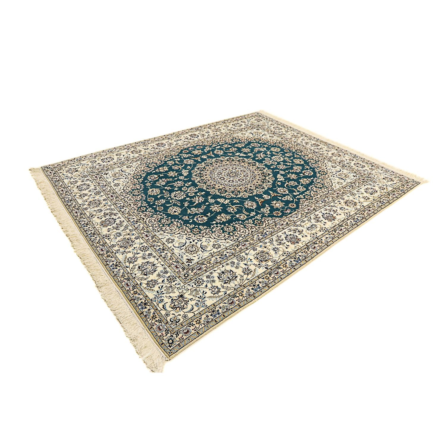 Tapis persan - Nain - Premium - 244 x 200 cm - bleu foncé