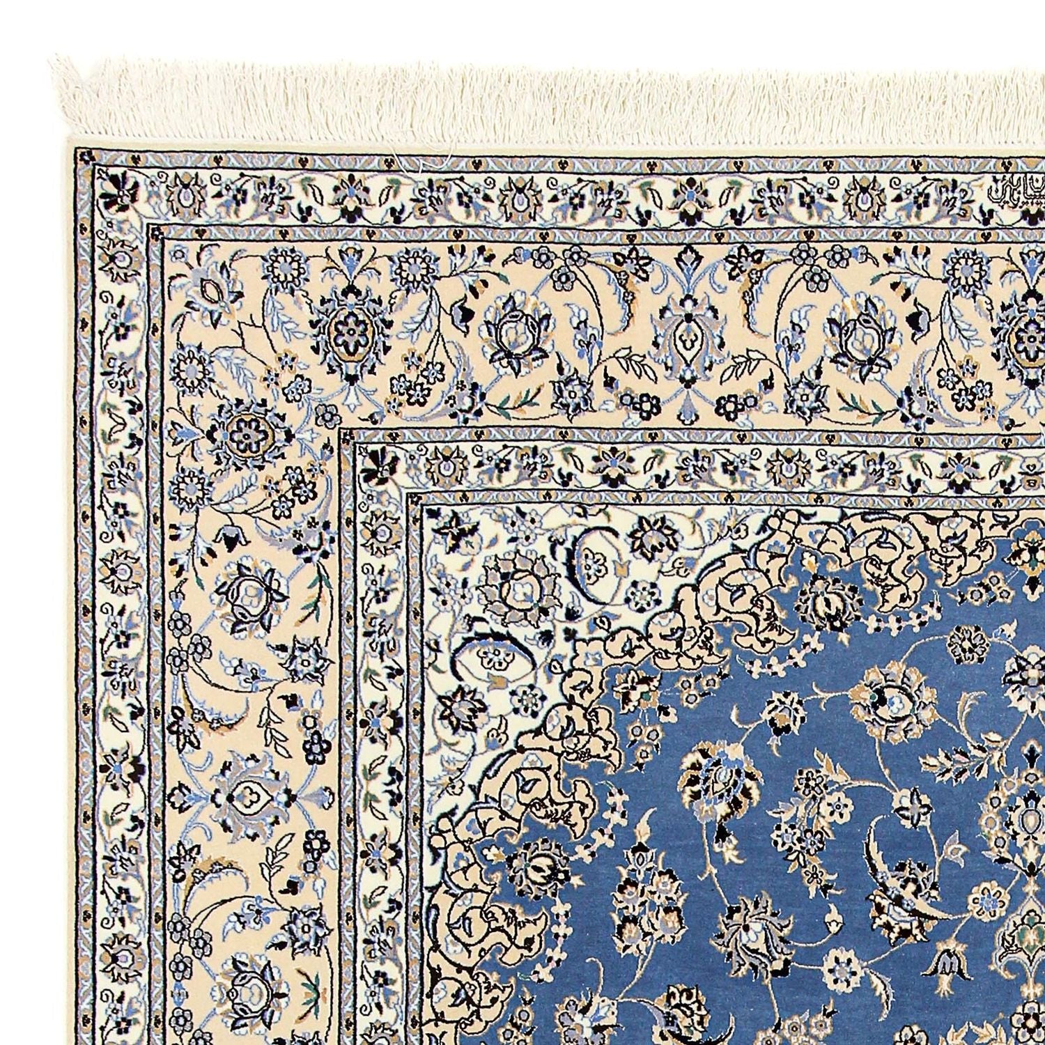 Tapis persan - Nain - Premium - 255 x 206 cm - bleu