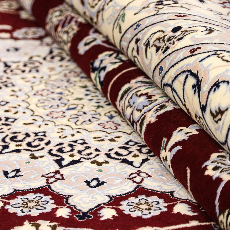 Tapis persan - Nain - Premium - 298 x 201 cm - rouge foncé