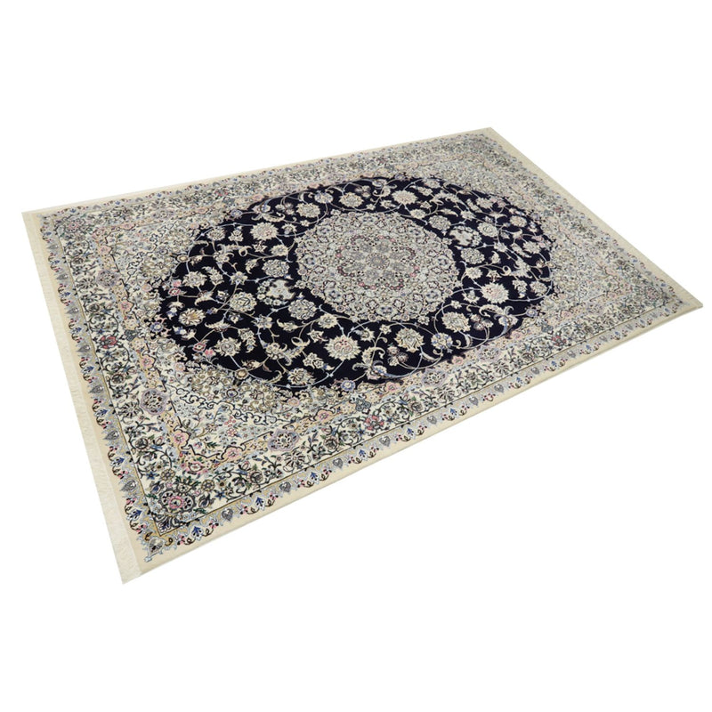 Tapis persan - Nain - Royal - 309 x 205 cm - bleu foncé