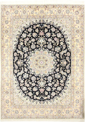 Tapis persan - Nain - Royal - 350 x 254 cm - bleu foncé