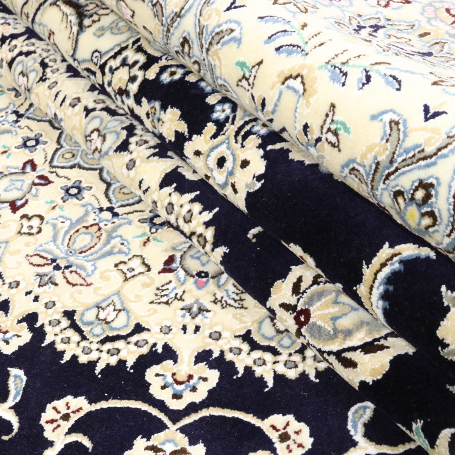 Tapis persan - Nain - Royal - 360 x 248 cm - bleu foncé