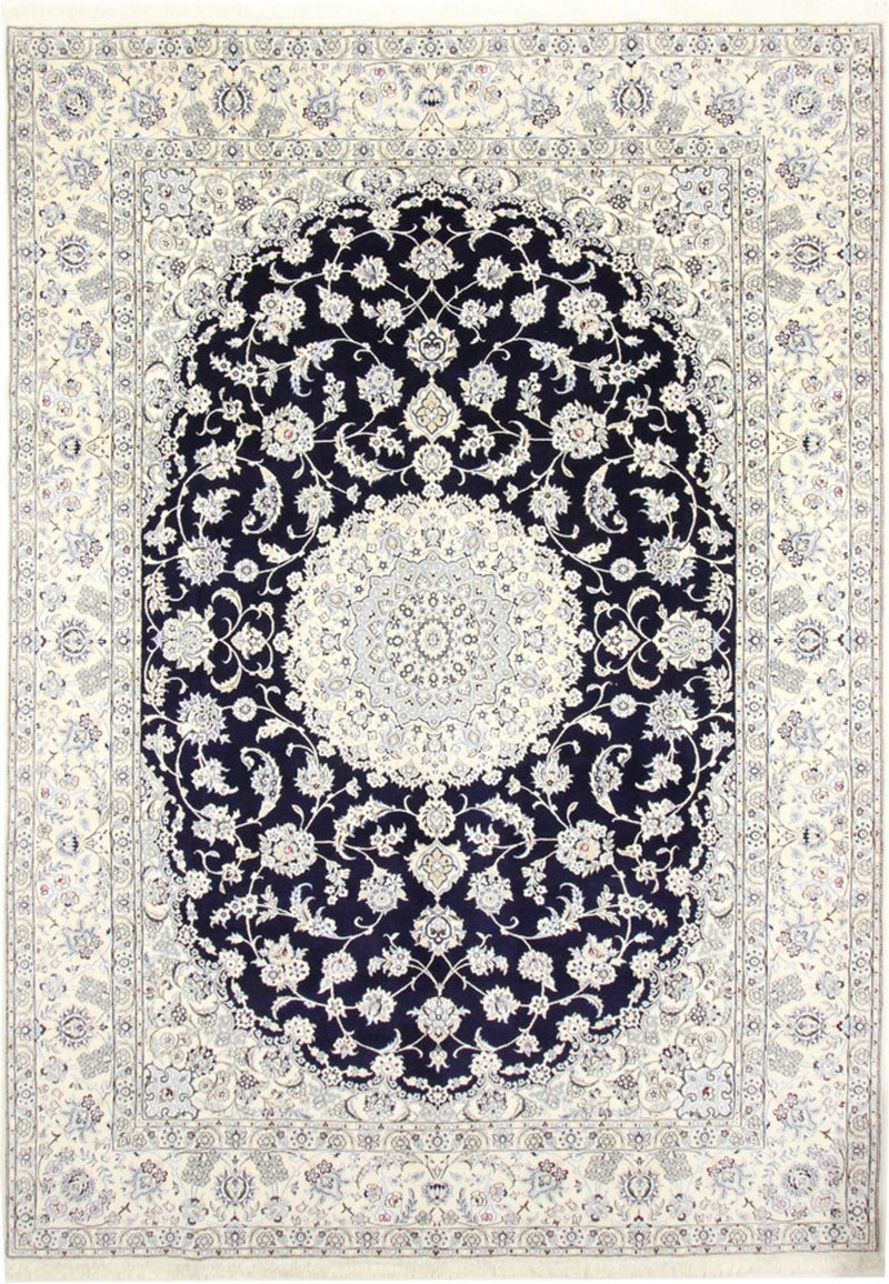 Tapis persan - Nain - Royal - 350 x 246 cm - bleu foncé