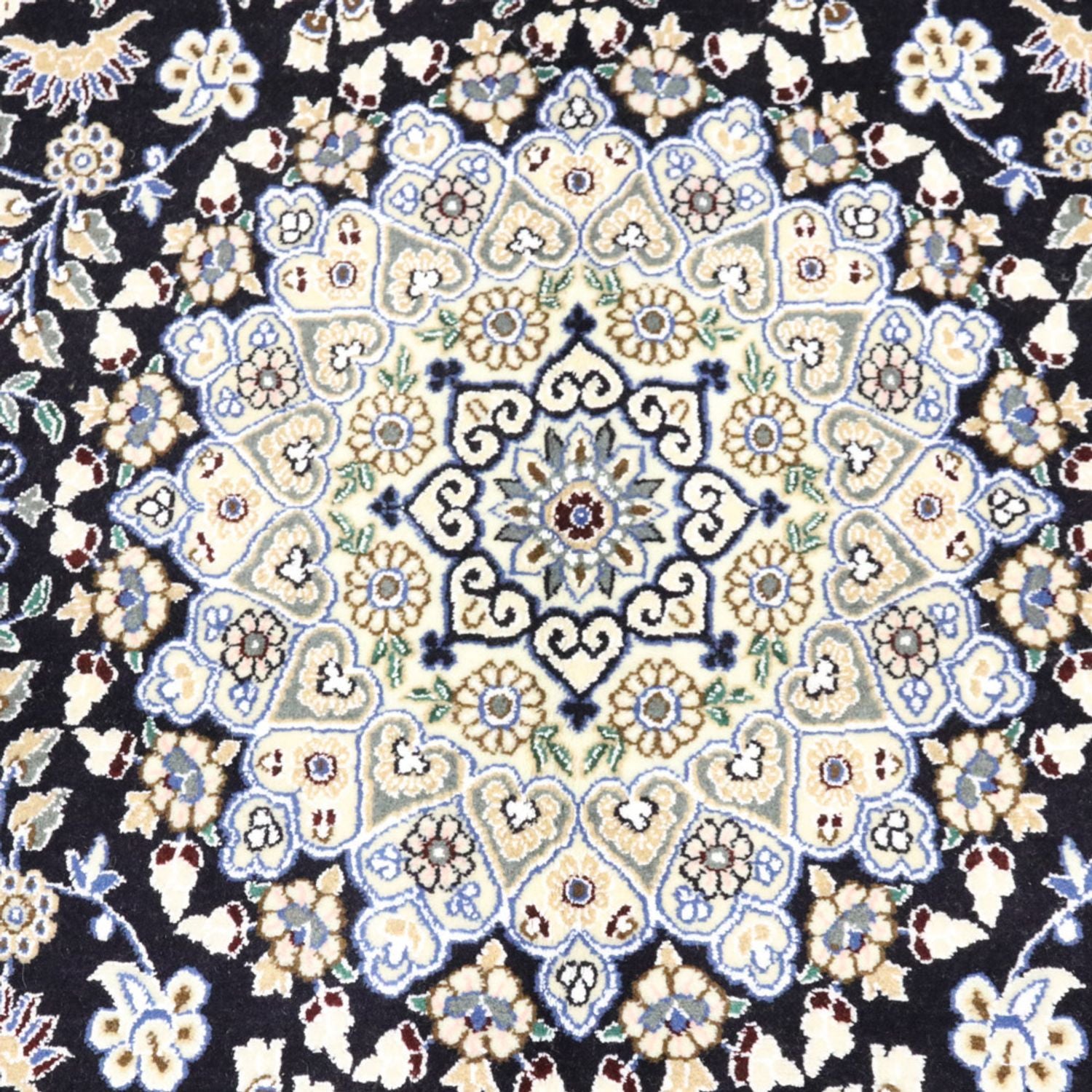 Tapis persan - Nain - Royal - 202 x 130 cm - bleu foncé