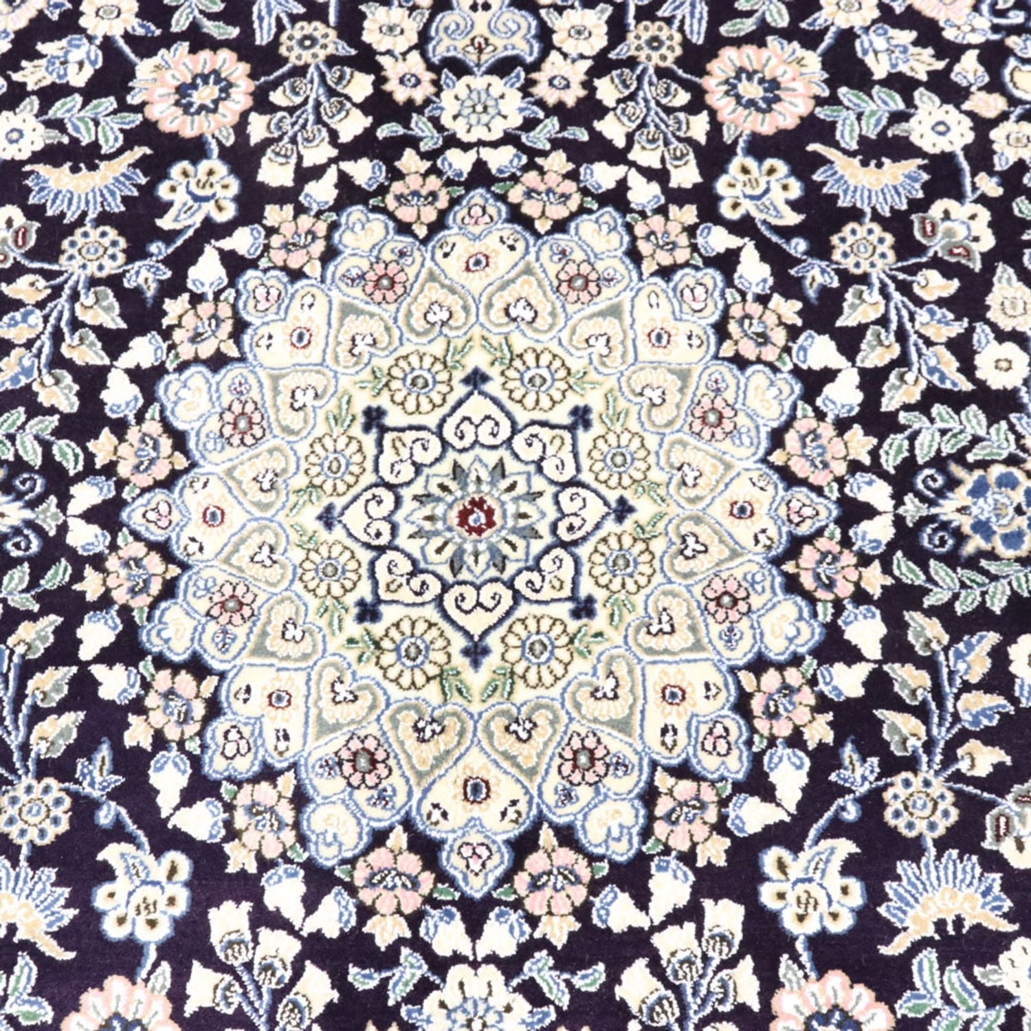Tapis persan - Nain - Royal - 204 x 128 cm - bleu foncé