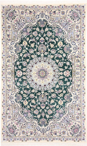 Tapis persan - Nain - Royal - 257 x 158 cm - vert