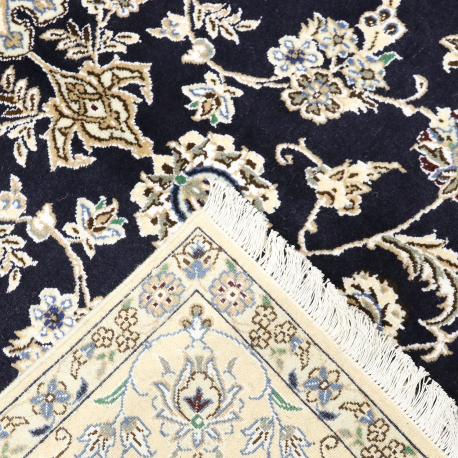 Tapis persan - Nain - Royal - 255 x 154 cm - bleu foncé