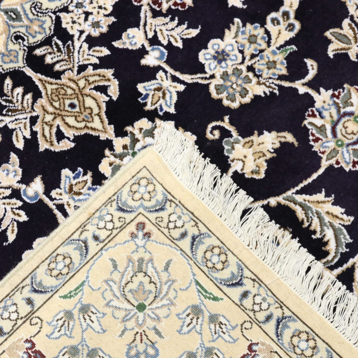 Tapis persan - Nain - Royal - 246 x 154 cm - bleu foncé
