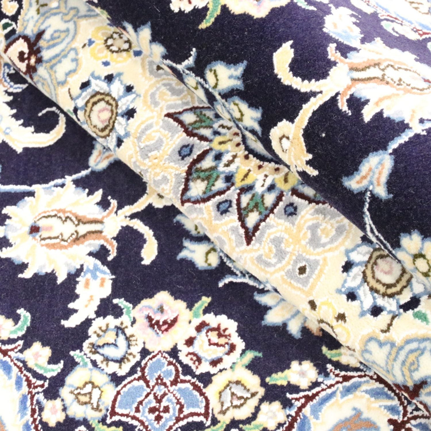 Tapis persan - Nain - Royal - 247 x 156 cm - bleu foncé