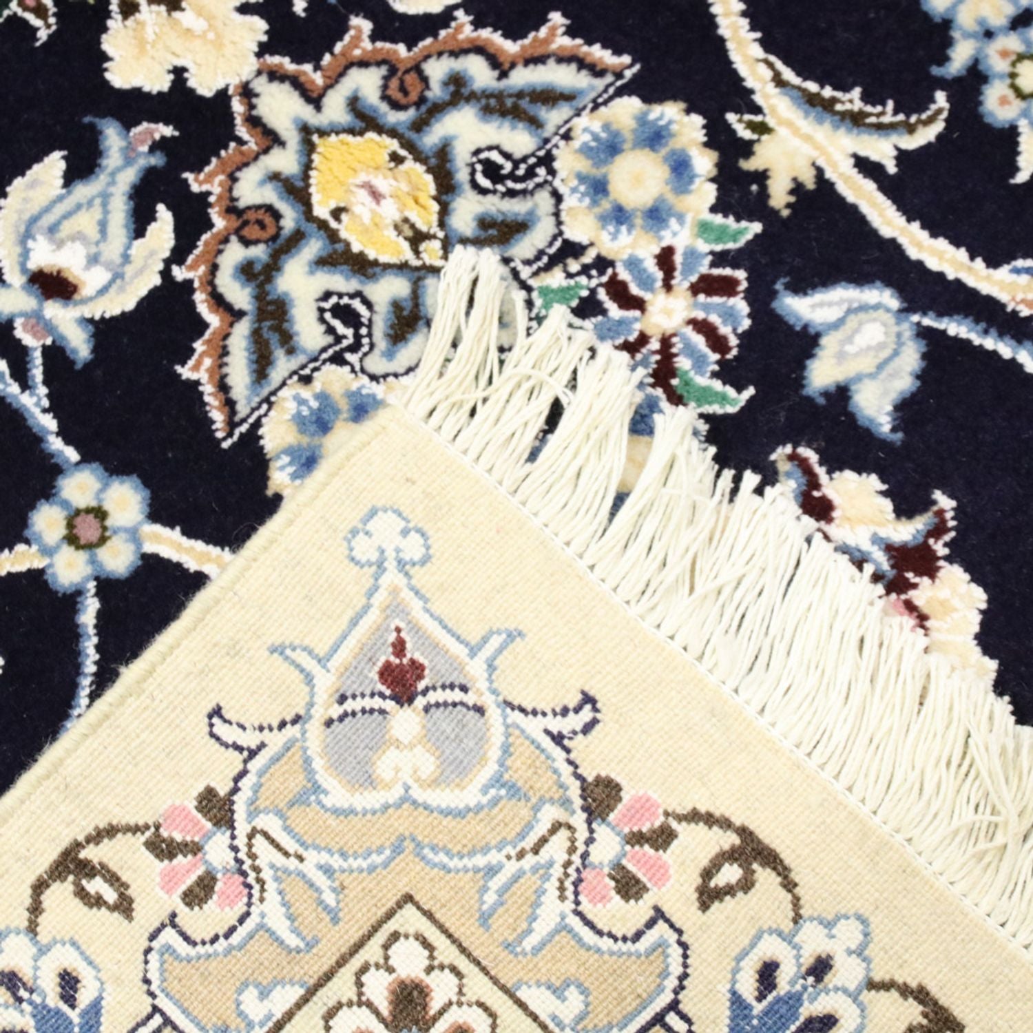 Tapis persan - Nain - Royal - 247 x 156 cm - bleu foncé