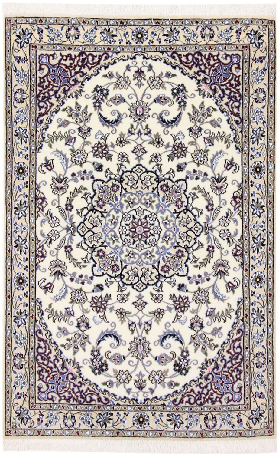 Tapis persan - Nain - Royal - 150 x 96 cm - crème