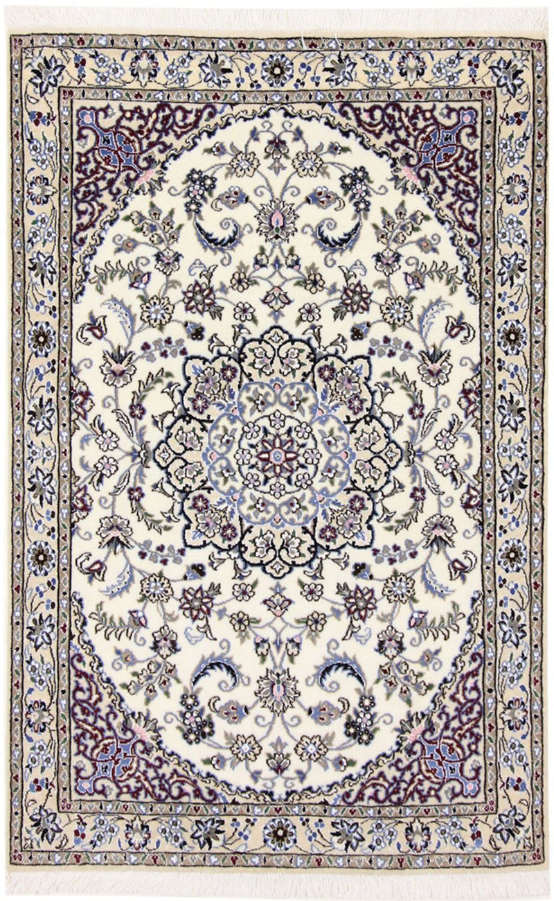 Tapis persan - Nain - Royal - 150 x 96 cm - crème