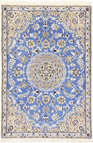 Tapis persan - Nain - Royal - 135 x 91 cm - bleu