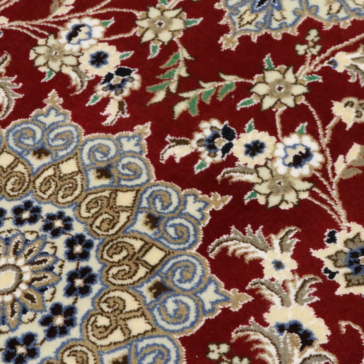Tapis de couloir Tapis persan - Nain - Royal - 203 x 81 cm - rouge