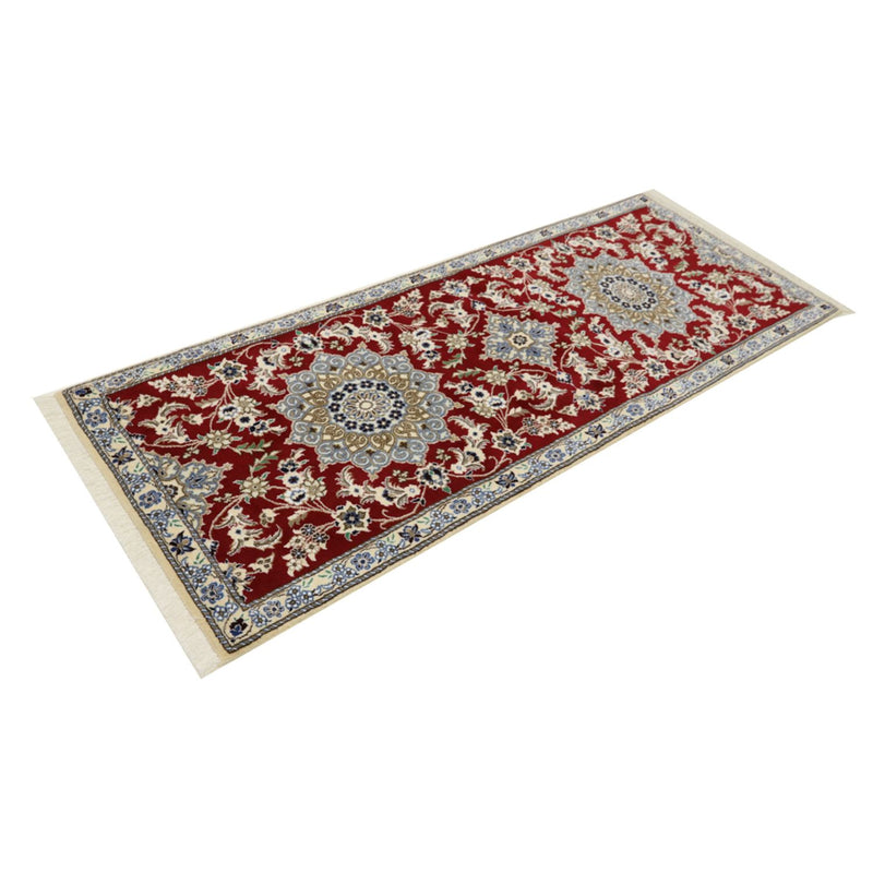 Tapis de couloir Tapis persan - Nain - Royal - 203 x 81 cm - rouge