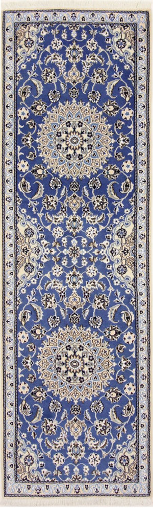 Tapis de couloir Tapis persan - Nain - Royal - 200 x 60 cm - bleu