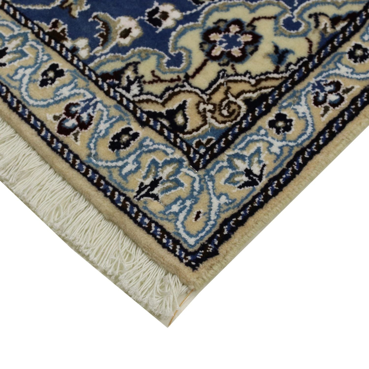 Tapis de couloir Tapis persan - Nain - Royal - 200 x 60 cm - bleu