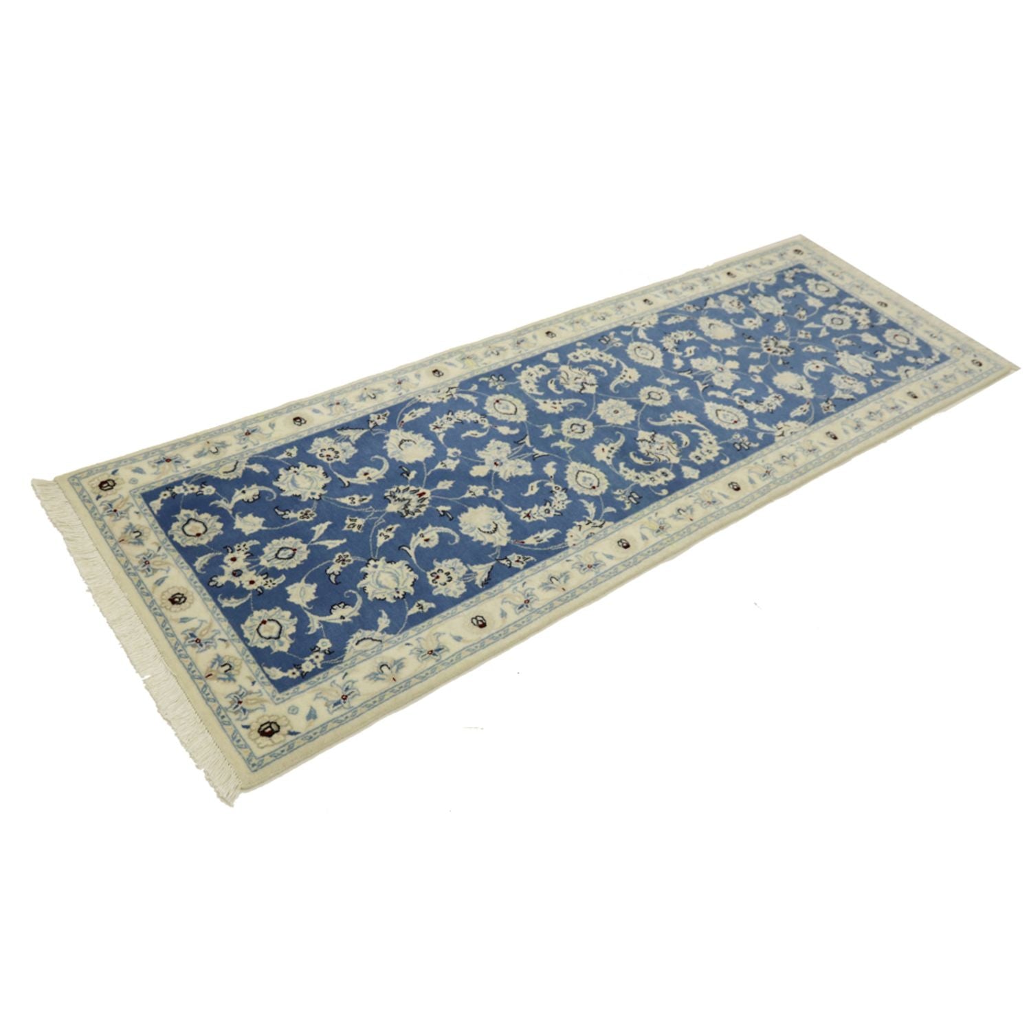 Tapis de couloir Tapis persan - Nain - Royal - 207 x 69 cm - bleu
