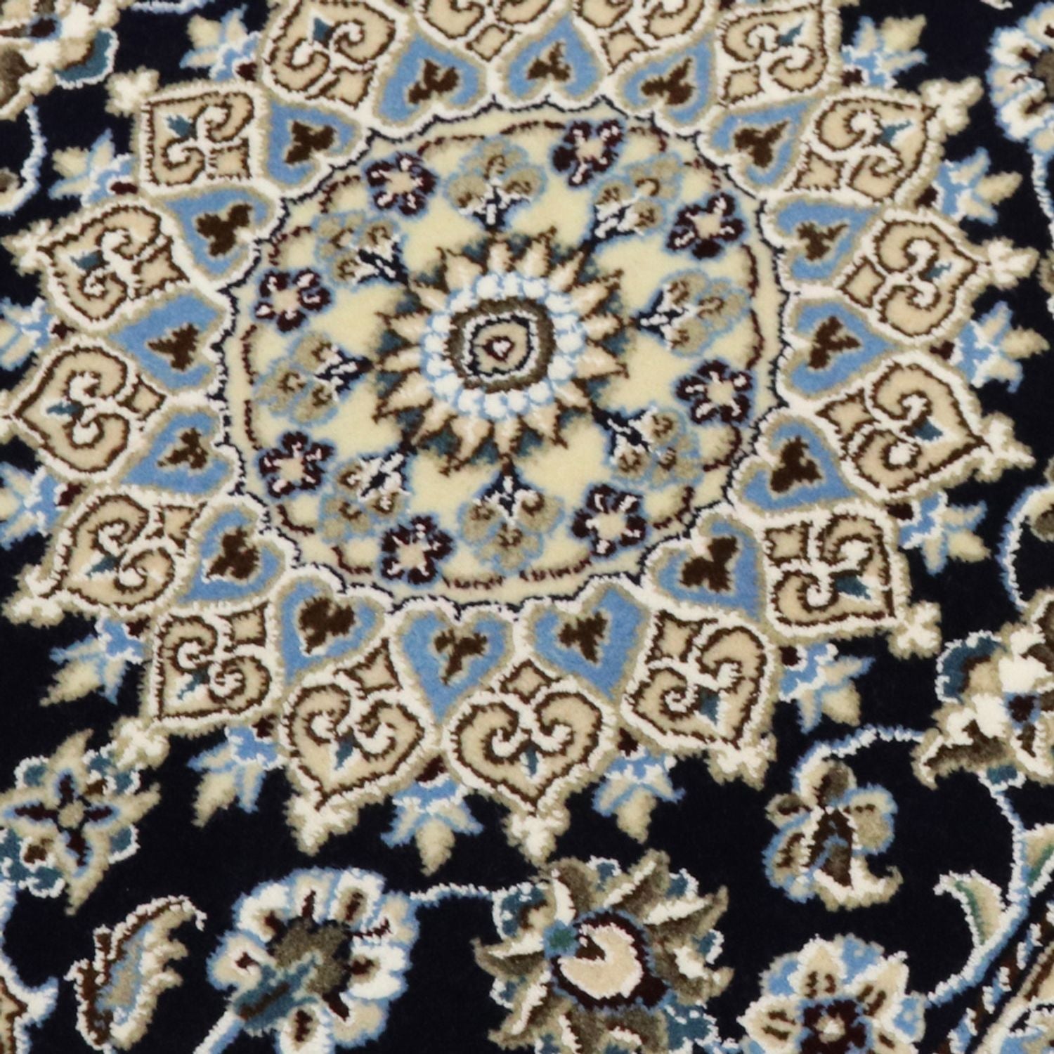 Tapis de couloir Tapis persan - Nain - Royal - 196 x 61 cm - bleu foncé