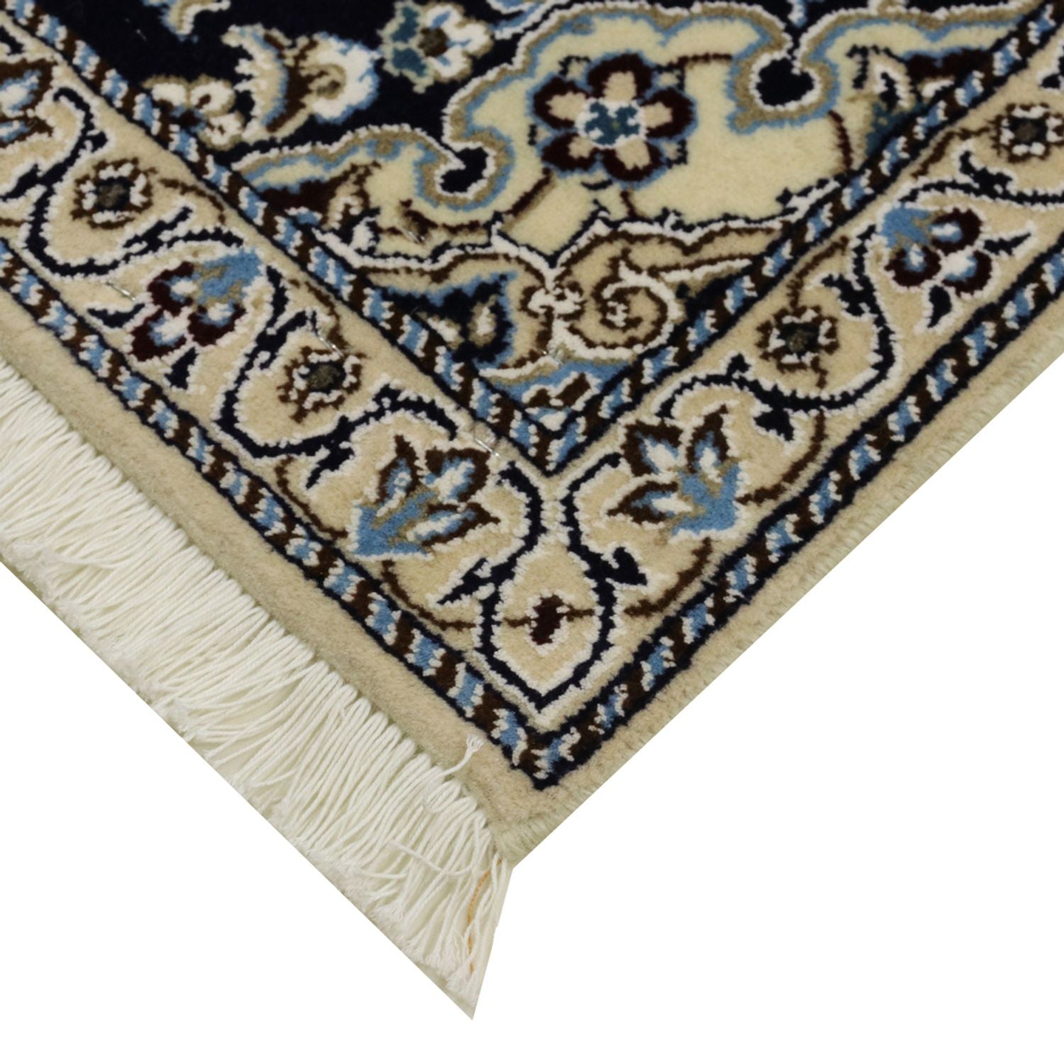 Tapis de couloir Tapis persan - Nain - Royal - 196 x 61 cm - bleu foncé