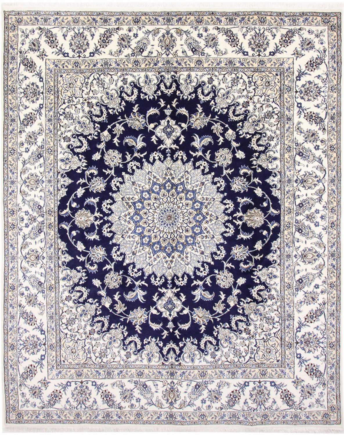 Tapis persan - Nain - 297 x 240 cm - bleu foncé