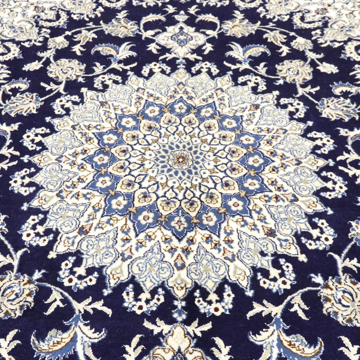 Tapis persan - Nain - 297 x 240 cm - bleu foncé