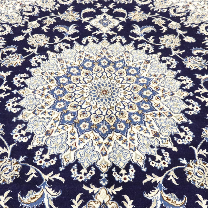 Tapis persan - Nain - 297 x 240 cm - bleu foncé
