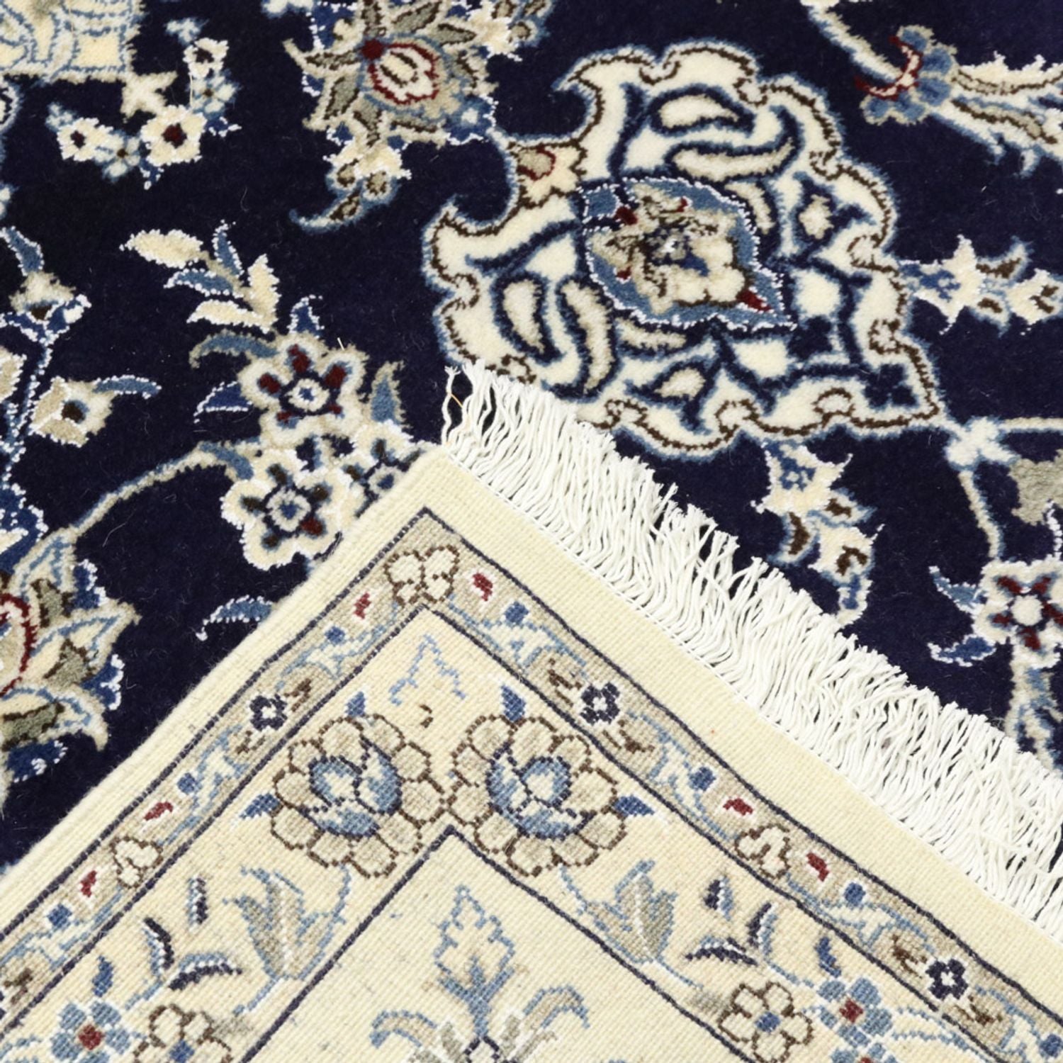 Tapis persan - Nain - 344 x 246 cm - bleu foncé