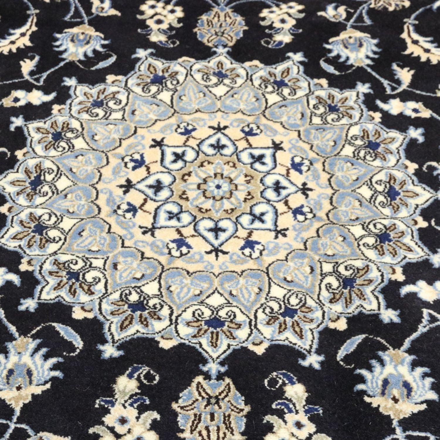 Tapis persan - Nain - 294 x 194 cm - bleu foncé