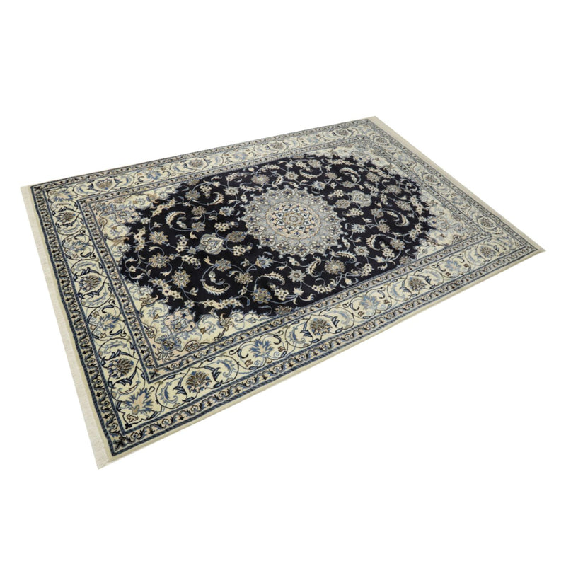 Tapis persan - Nain - 294 x 194 cm - bleu foncé