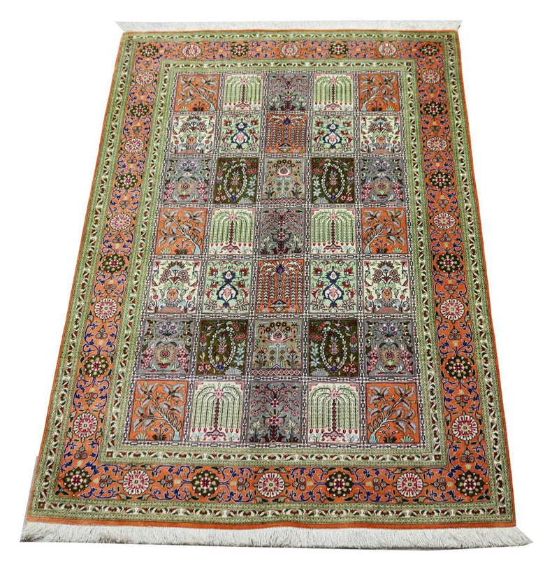 Tapis en soie - Ghom soie - Premium - 157 x 100 cm - rouille