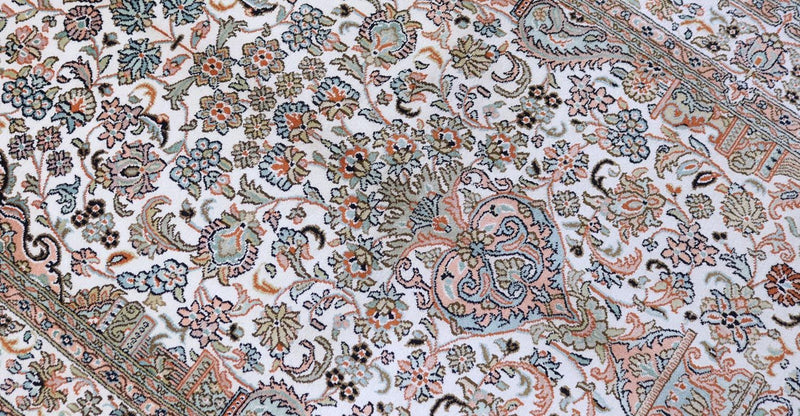 Tapis en soie - Soie du Cachemire - 158 x 96 cm - beige