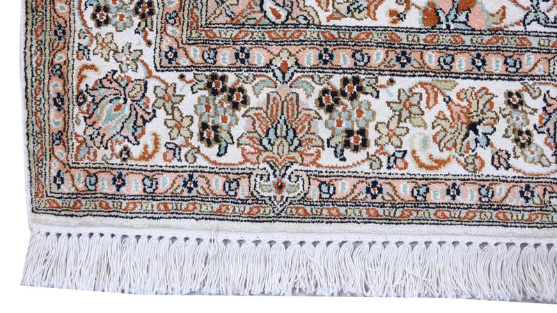 Tapis en soie - Soie du Cachemire - 158 x 96 cm - beige
