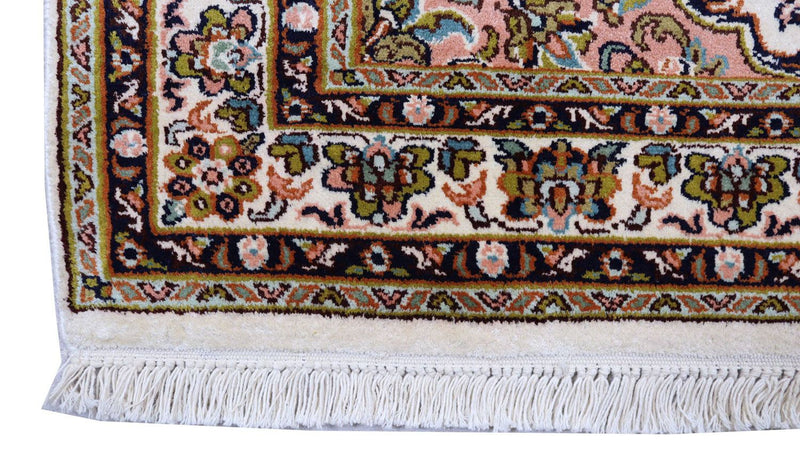 Tapis en soie - Soie du Cachemire - 154 x 93 cm - beige