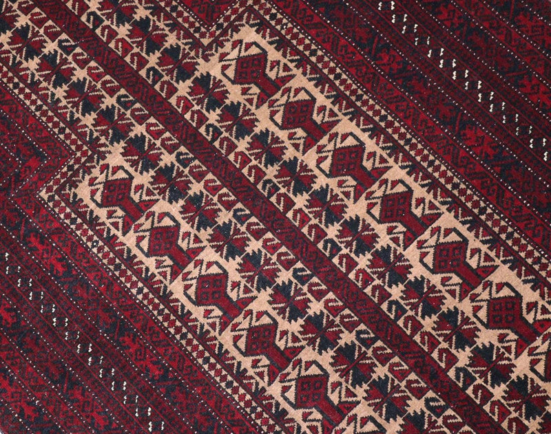 Tapis afghan - 150 x 95 cm - rouge foncé